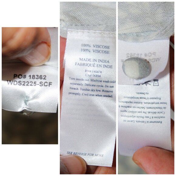 NWT Faherty Havana Floral Maxi Dress Linen Blend Large Button fronts Smoke $198 - Picture 11 of 12